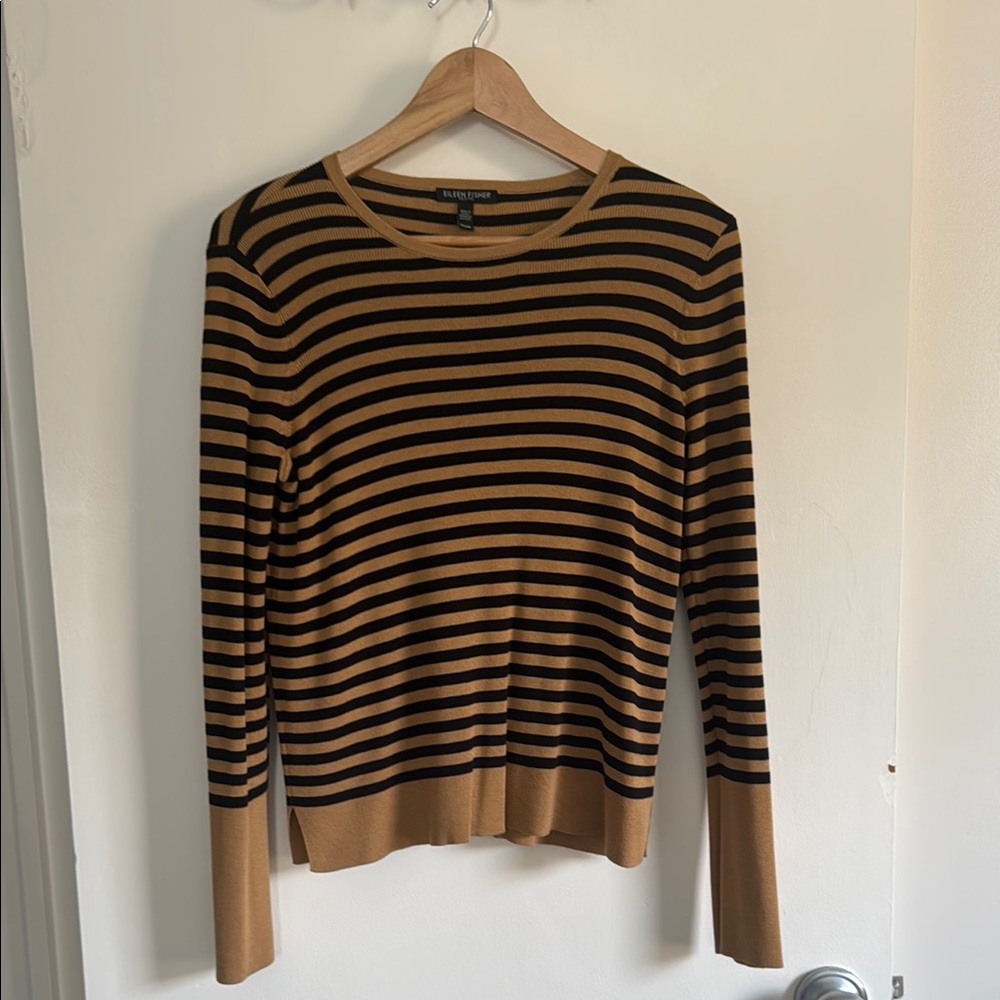 Eileen Fisher Petite Striped Knit Top